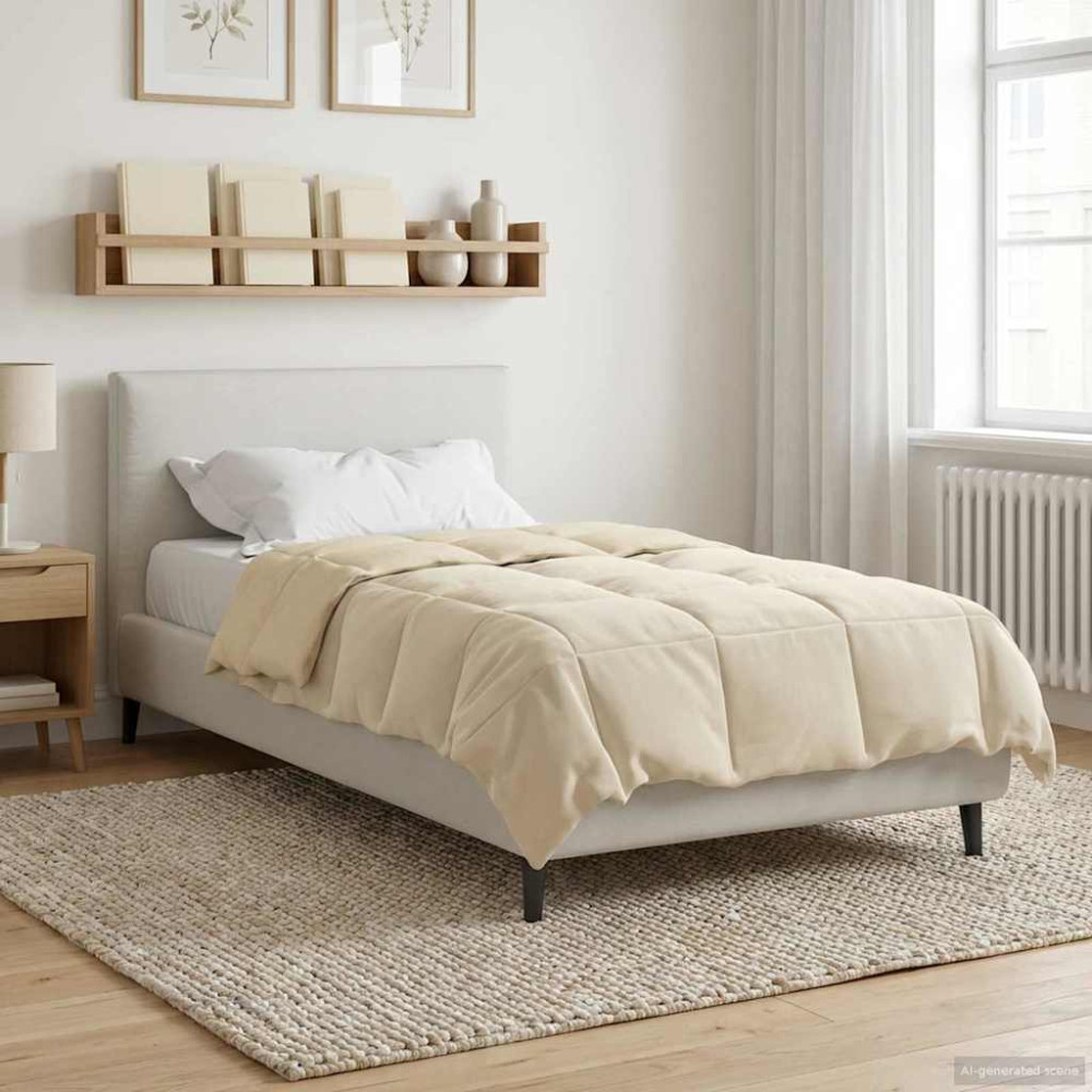 Produktbild för Sommar Duvet Quiltad Kräm 135 x 220 cm Mikrofiber