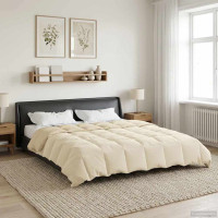Produktbild för Sommar Duvet Quiltad Kräm 220 x 260 cm Mikrofiber