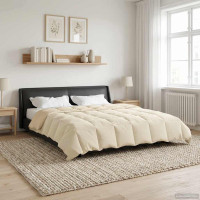 Produktbild för Sommar Duvet Quiltad Kräm 240 x 260 cm Mikrofiber