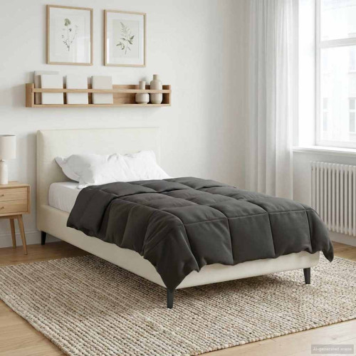 vidaXL Full Års-Duvet Quiltad Antracit 140 x 220 cm Mikrofiber