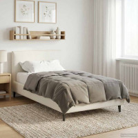 Produktbild för Full Års-Duvet Quiltad Ljusgrå 155 x 200 cm Mikrofiber