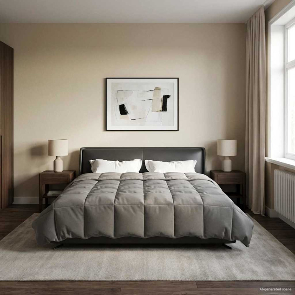 Produktbild för Full Års-Duvet Quiltad Ljusgrå 200 x 200 cm Mikrofiber