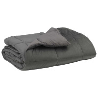 Produktbild för Full Års-Duvet Quiltad Ljusgrå 200 x 240 cm Mikrofiber