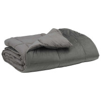 Produktbild för Full Års-Duvet Quiltad Ljusgrå 155 x 220 cm Mikrofiber