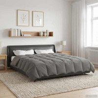 Produktbild för Full Års-Duvet Quiltad Ljusgrå 200 x 220 cm Mikrofiber