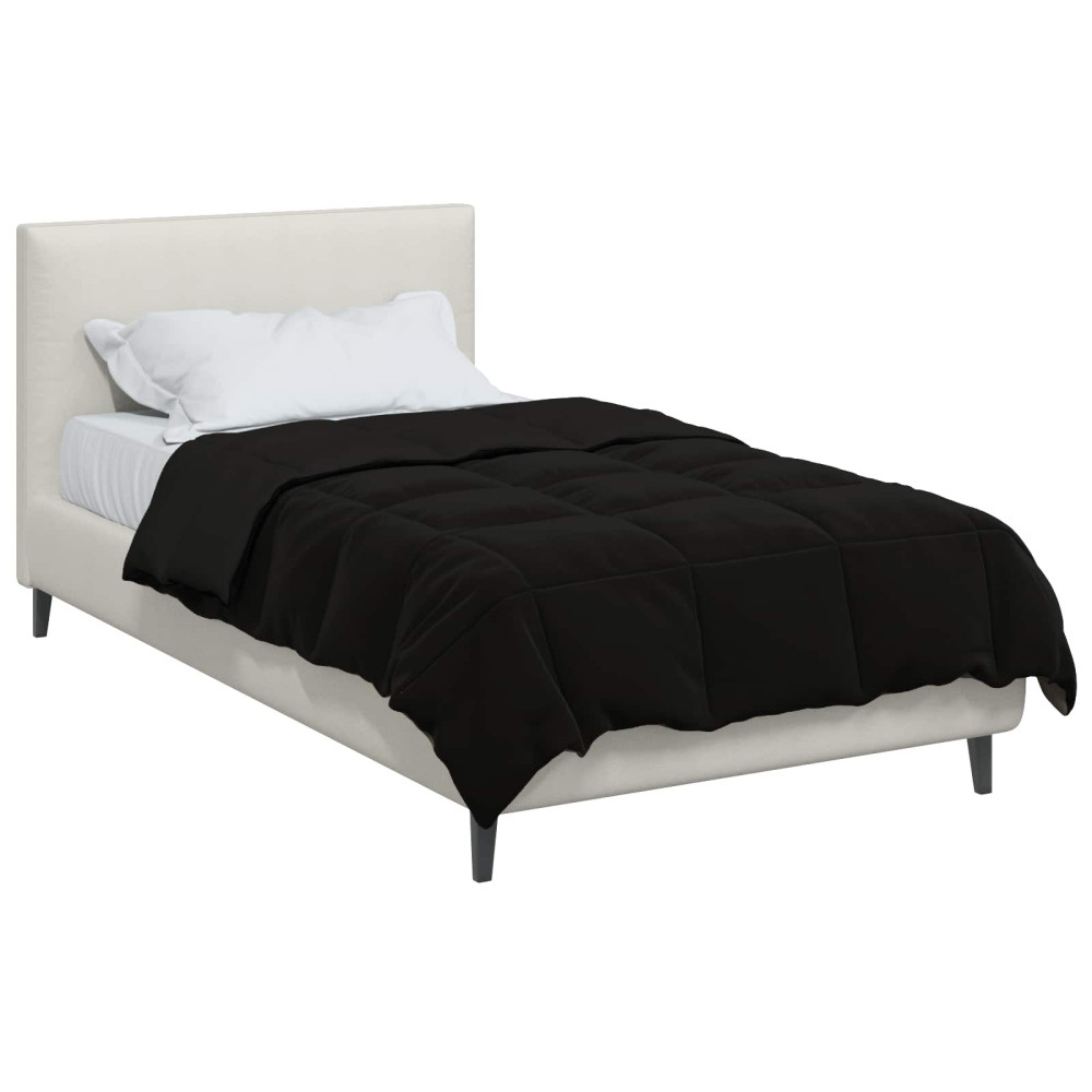 Produktbild för Full Års-Duvet Quiltad Svart 155 x 220 cm Mikrofiber