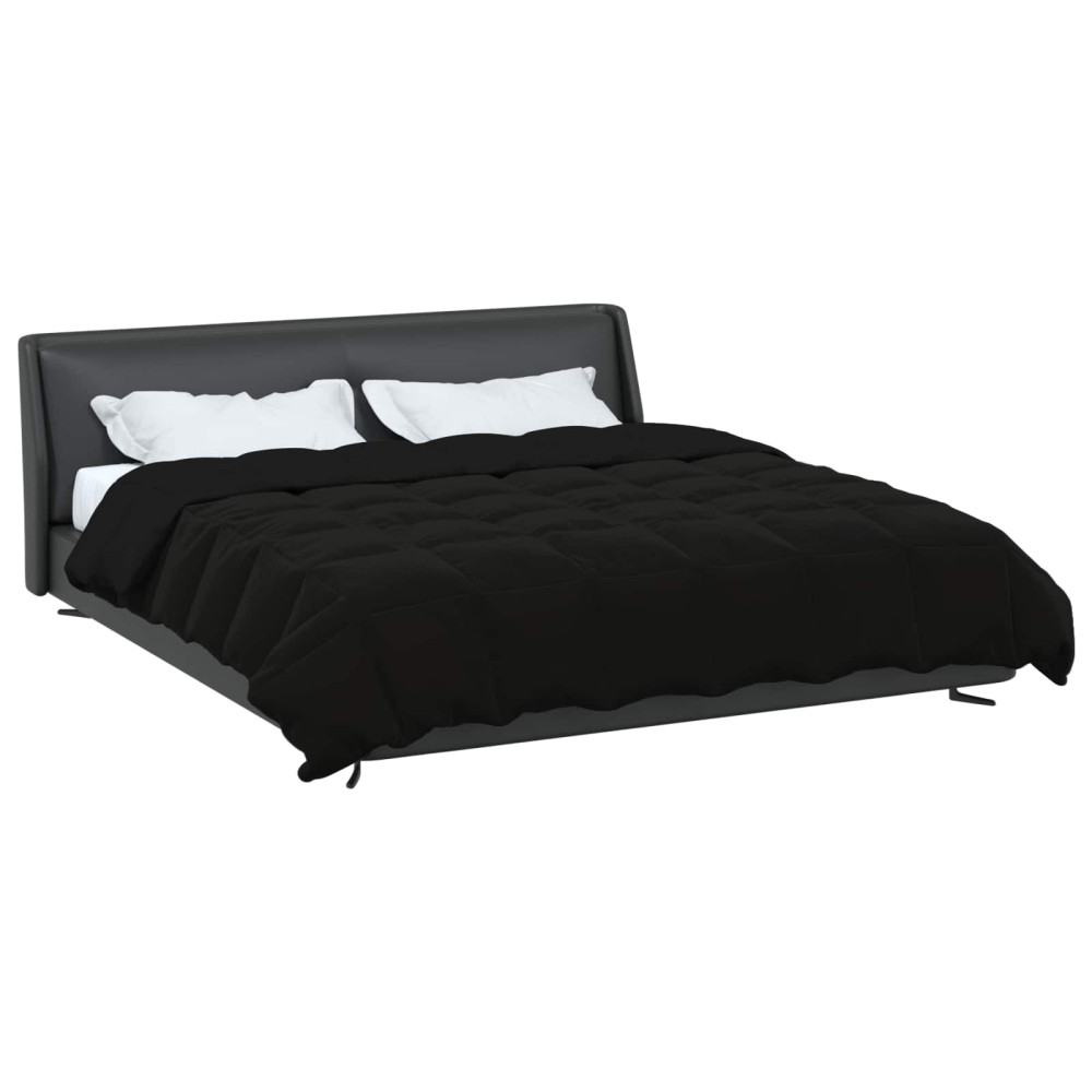 Produktbild för Full Års-Duvet Quiltad Svart 240 x 260 cm Mikrofiber