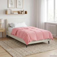 Produktbild för Full Års-Duvet Quiltad Rosa 140 x 200 cm Mikrofiber