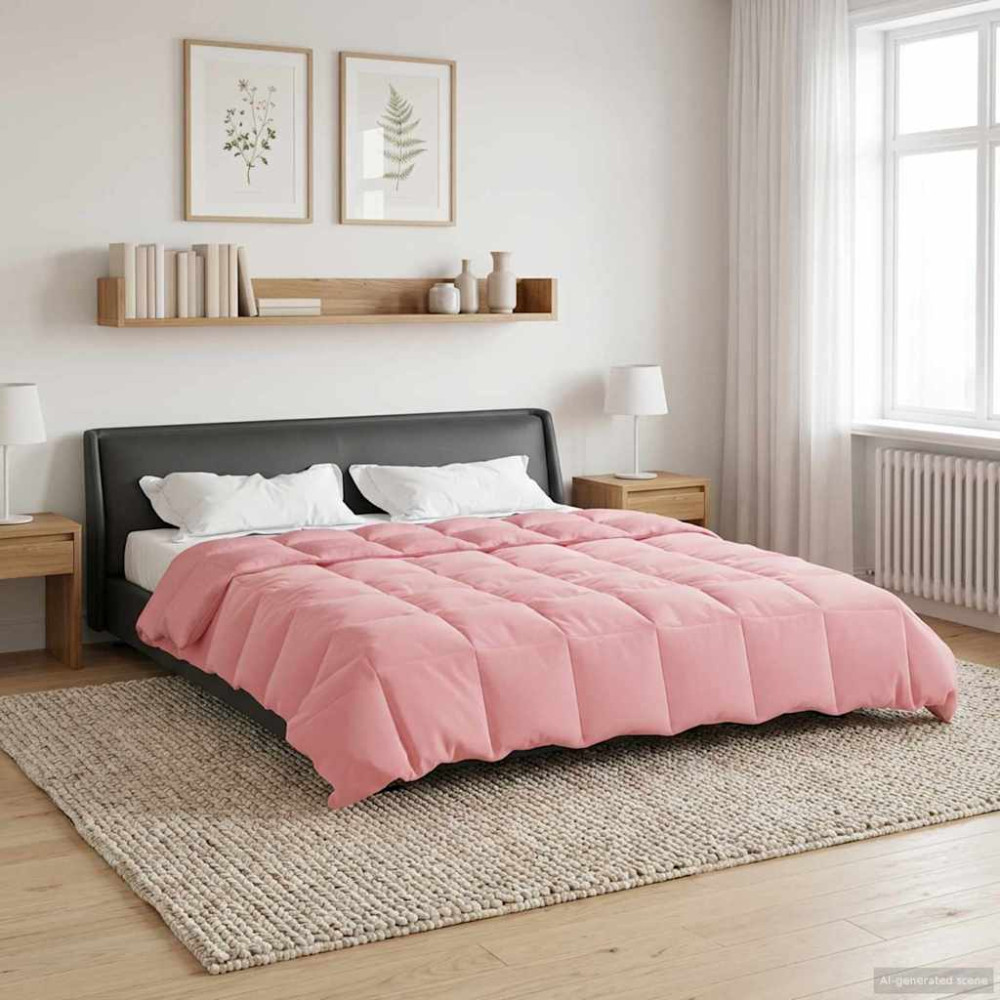 Produktbild för Full Års-Duvet Quiltad Rosa 200 x 240 cm Mikrofiber