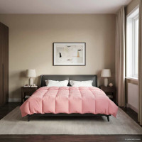 Produktbild för Full Års-Duvet Quiltad Rosa 200 x 240 cm Mikrofiber