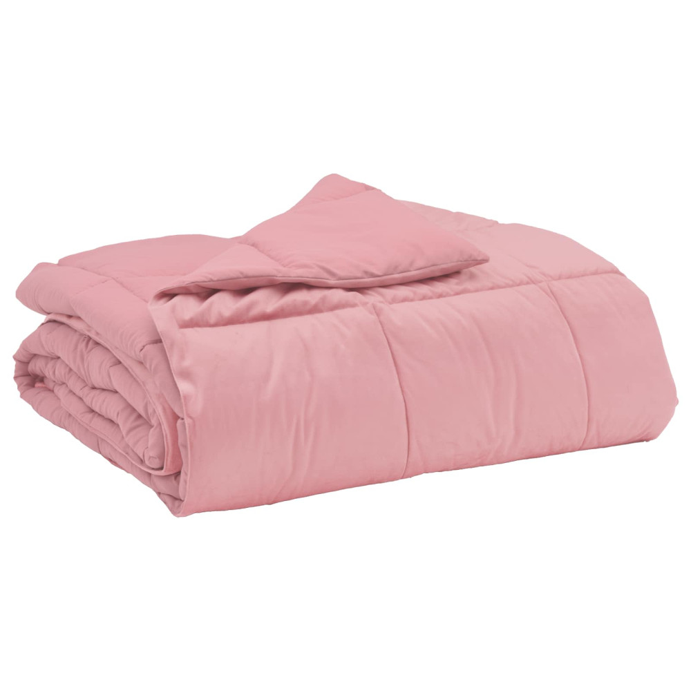 Produktbild för Full Års-Duvet Quiltad Rosa 135 x 220 cm Mikrofiber