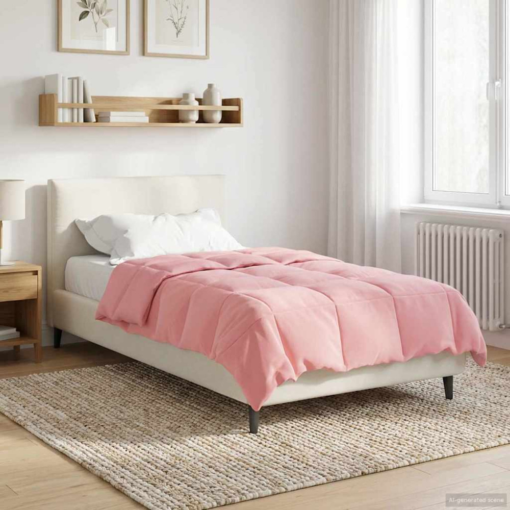 Produktbild för Full Års-Duvet Quiltad Rosa 140 x 220 cm Mikrofiber