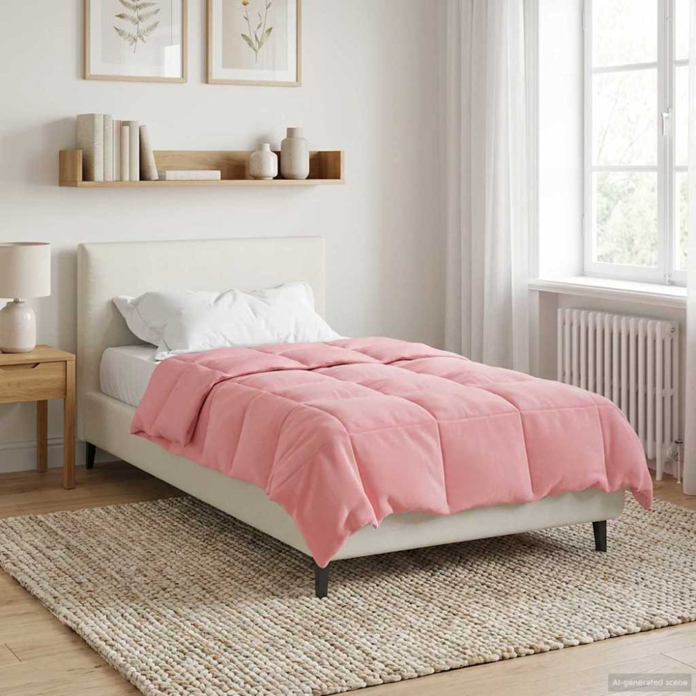 Produktbild för Full Års-Duvet Quiltad Rosa 155 x 220 cm Mikrofiber