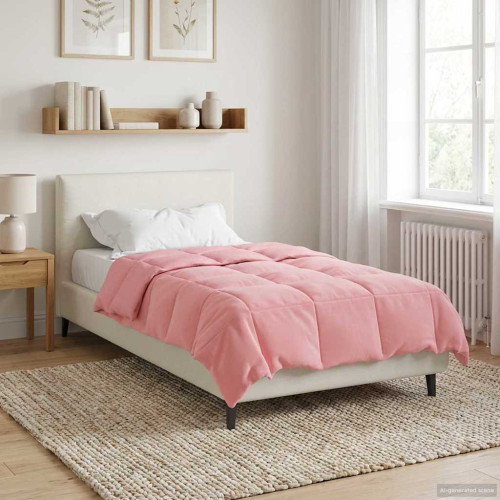 vidaXL Full Års-Duvet Quiltad Rosa 155 x 220 cm Mikrofiber