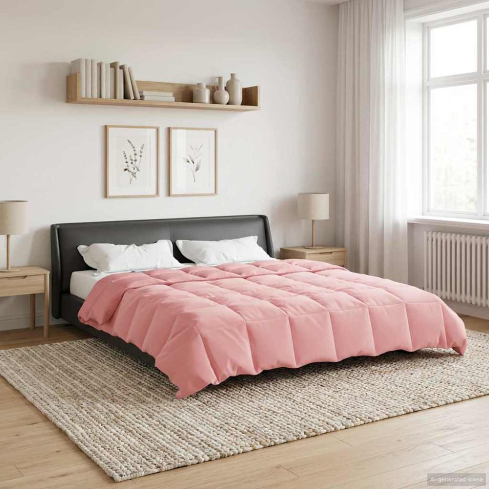 Produktbild för Full Års-Duvet Quiltad Rosa 200 x 220 cm Mikrofiber