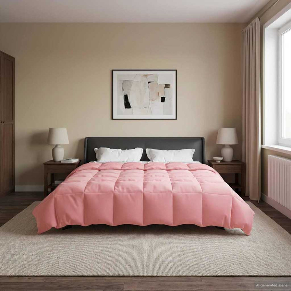 Produktbild för Full Års-Duvet Quiltad Rosa 220 x 240 cm Mikrofiber