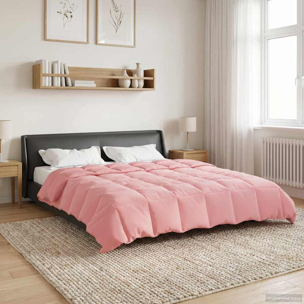 Produktbild för Full Års-Duvet Quiltad Rosa 220 x 240 cm Mikrofiber