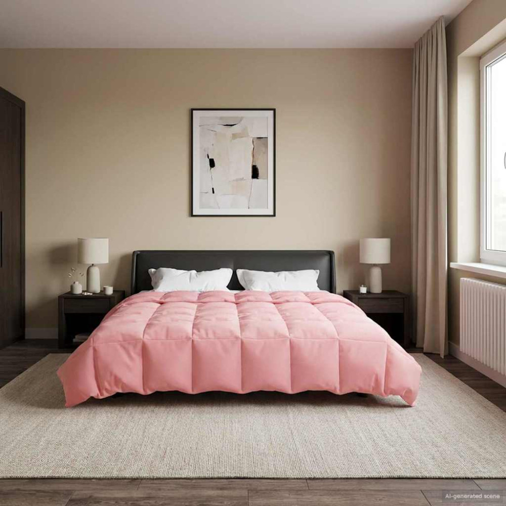 Produktbild för Full Års-Duvet Quiltad Rosa 240 x 260 cm Mikrofiber