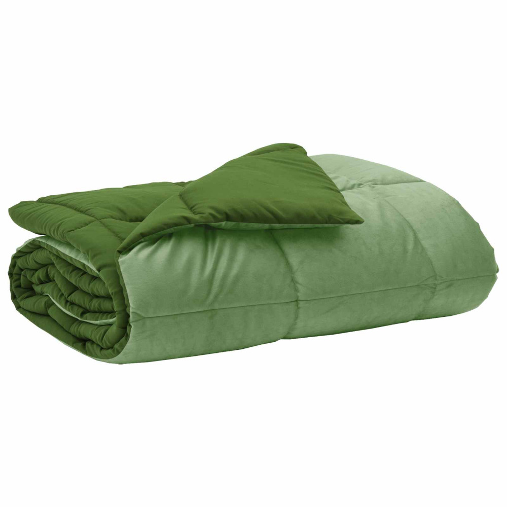 Produktbild för Full Års-Duvet Quiltad Grön 140 x 200 cm Mikrofiber