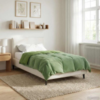 Produktbild för Full Års-Duvet Quiltad Grön 140 x 200 cm Mikrofiber
