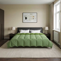 Produktbild för Full Års-Duvet Quiltad Grön 200 x 200 cm Mikrofiber