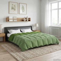 Produktbild för Full Års-Duvet Quiltad Grön 200 x 220 cm Mikrofiber