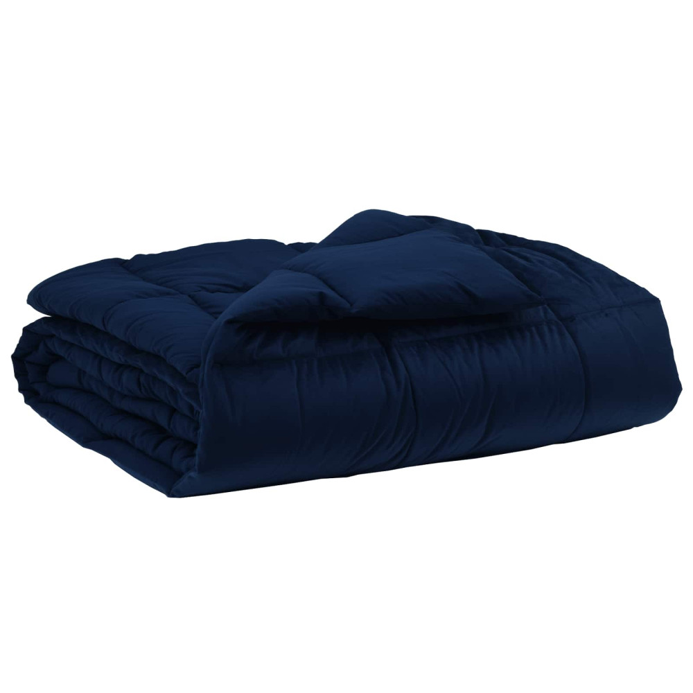 Produktbild för Full Års-Duvet Quiltad Mörkblå 155 x 200 cm Mikrofiber