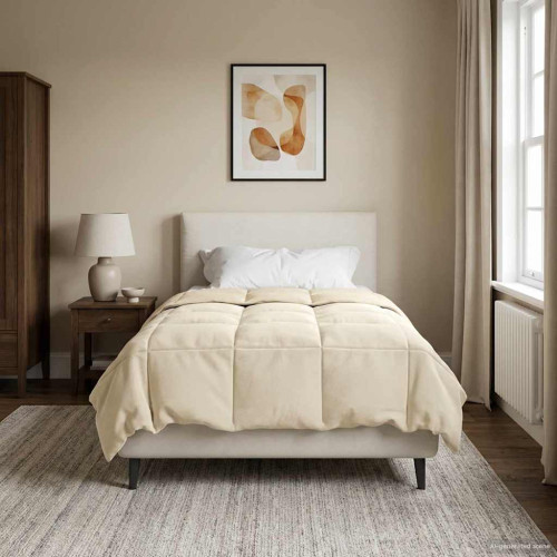 vidaXL Full Års-Duvet Quiltad Kräm 155 x 200 cm Mikrofiber - Täcken