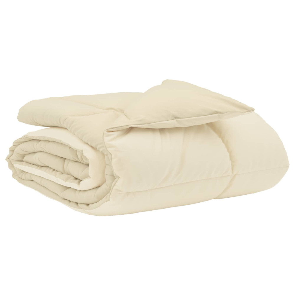 Produktbild för Full Års-Duvet Quiltad Kräm 155 x 200 cm Mikrofiber