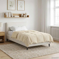 Produktbild för Full Års-Duvet Quiltad Kräm 155 x 200 cm Mikrofiber