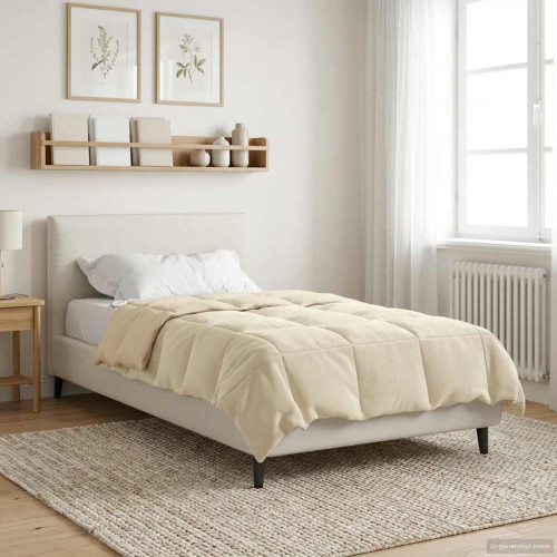 vidaXL Full Års-Duvet Quiltad Kräm 135 x 220 cm Mikrofiber