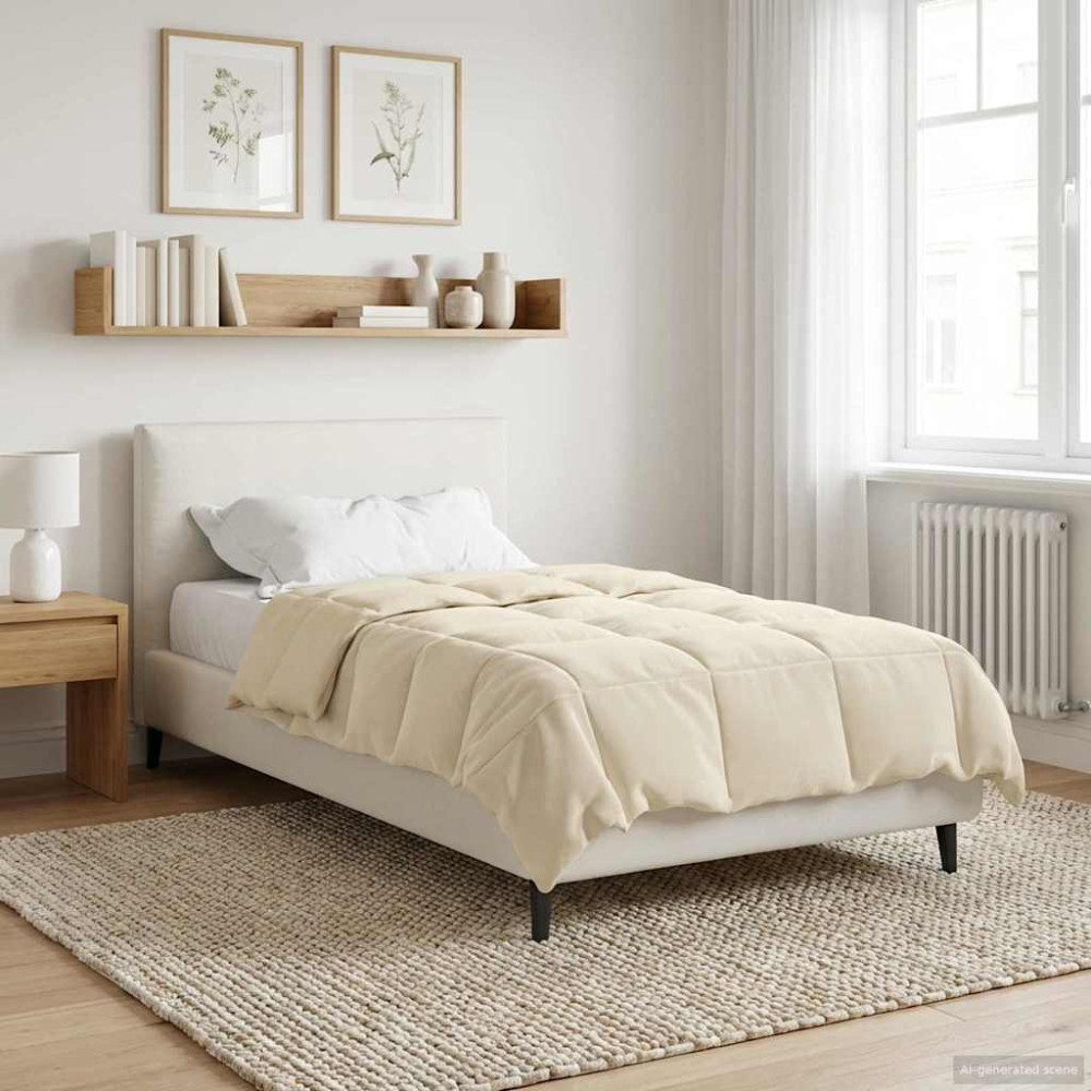 Produktbild för Full Års-Duvet Quiltad Kräm 155 x 220 cm Mikrofiber
