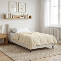 Produktbild för Full Års-Duvet Quiltad Kräm 155 x 220 cm Mikrofiber