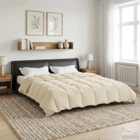 Produktbild för Full Års-Duvet Quiltad Kräm 200 x 220 cm Mikrofiber
