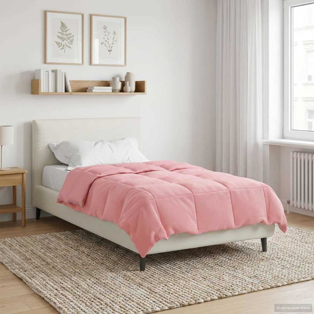 Produktbild för Vinter Täcke Quiltad Rosa 135 x 200 cm Mikrofiber