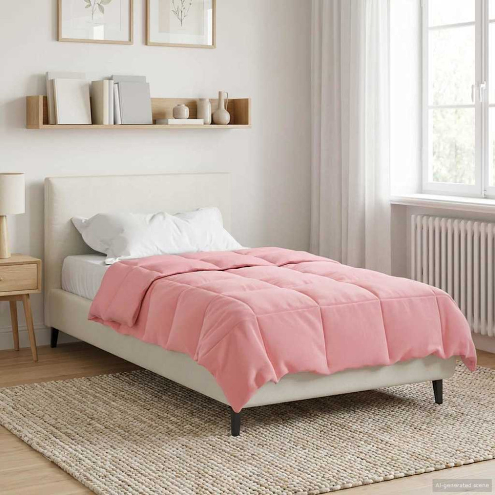 Produktbild för Vinter Täcke Quiltad Rosa 140 x 200 cm Mikrofiber