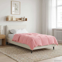 Produktbild för Vinter Täcke Quiltad Rosa 155 x 200 cm Mikrofiber