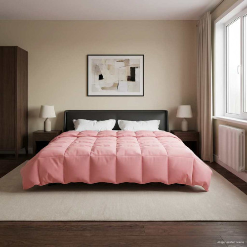 vidaXL Vinter Täcke Quiltad Rosa 200 x 200 cm Mikrofiber