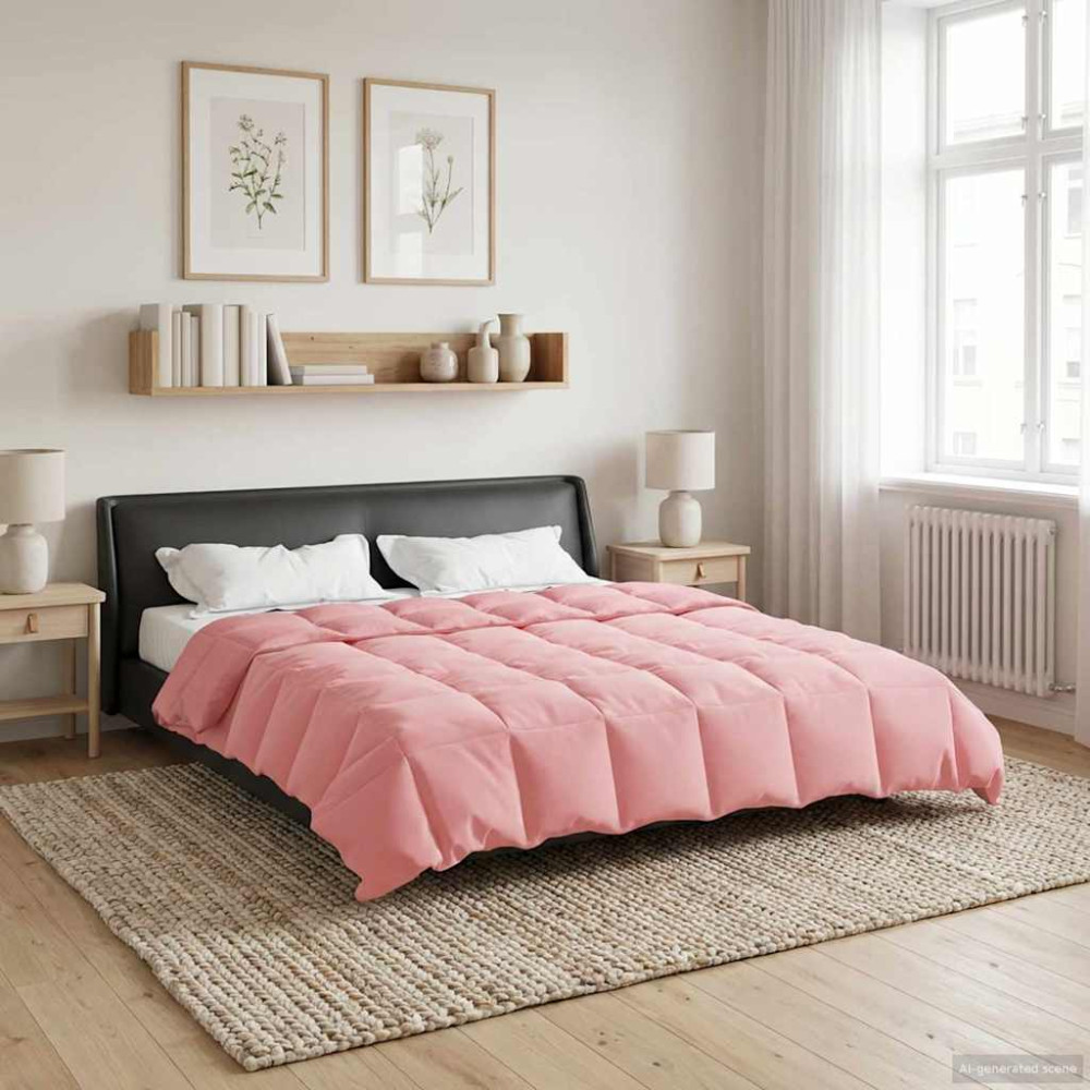 Produktbild för Vinter Täcke Quiltad Rosa 200 x 240 cm Mikrofiber