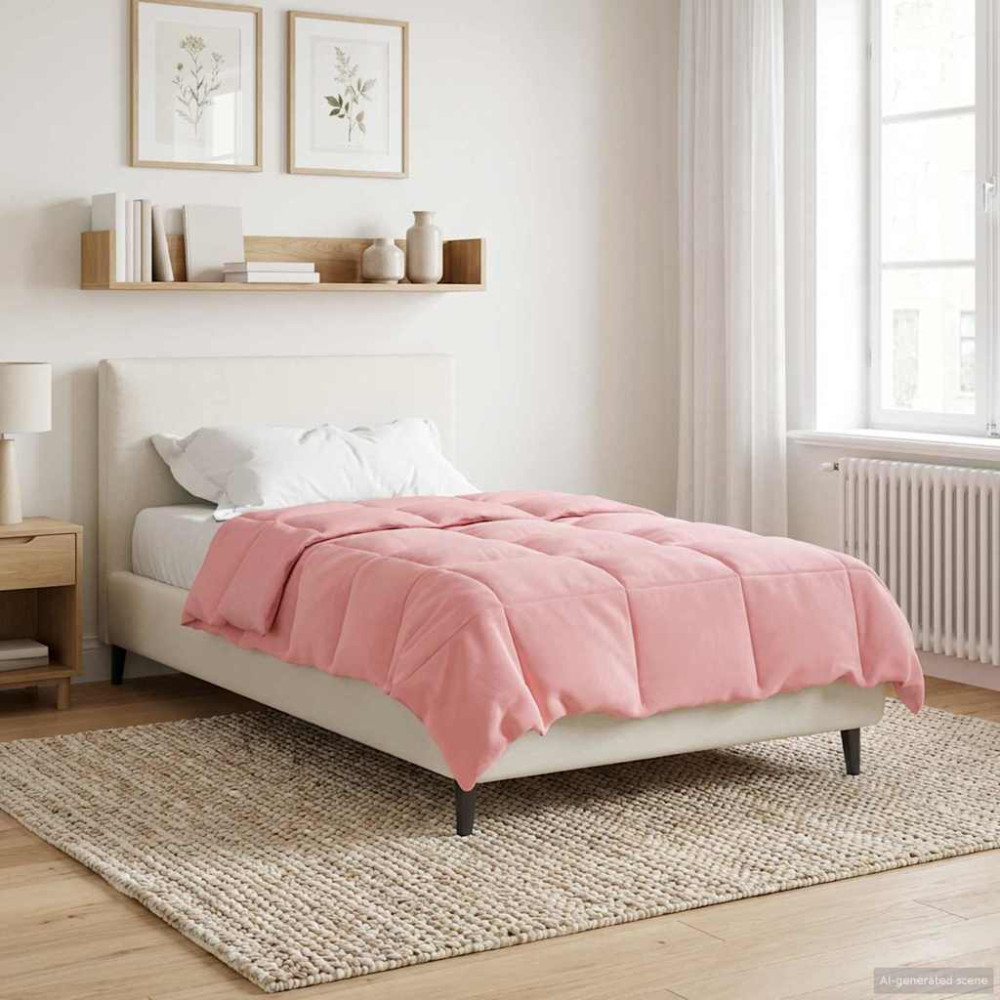 Produktbild för Vinter Täcke Quiltad Rosa 135 x 220 cm Mikrofiber