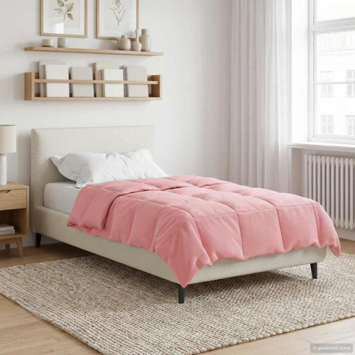 vidaXL Vinter Täcke Quiltad Rosa 155 x 220 cm Mikrofiber
