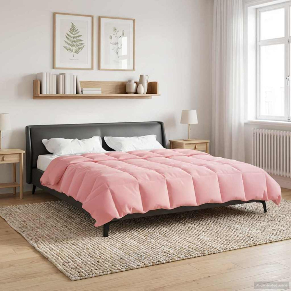 Produktbild för Vinter Täcke Quiltad Rosa 200 x 220 cm Mikrofiber