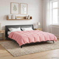 Produktbild för Vinter Täcke Quiltad Rosa 200 x 220 cm Mikrofiber