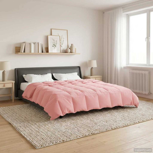 vidaXL Vinter Täcke Quiltad Rosa 220 x 240 cm Mikrofiber