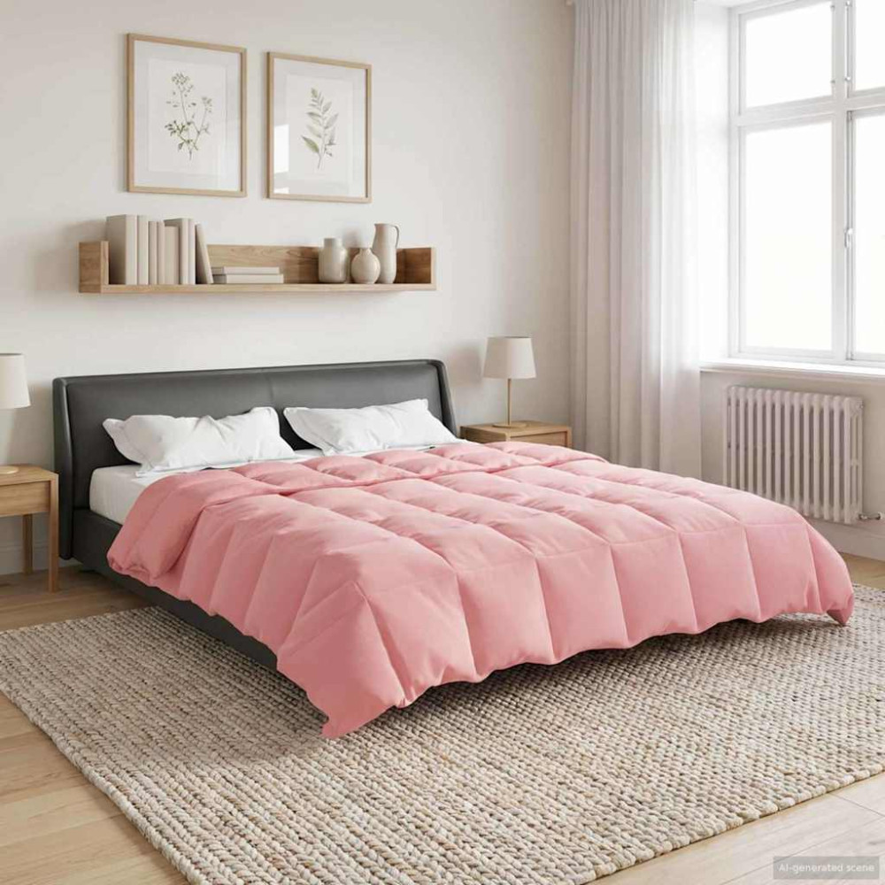 Produktbild för Vinter Täcke Quiltad Rosa 220 x 260 cm Mikrofiber