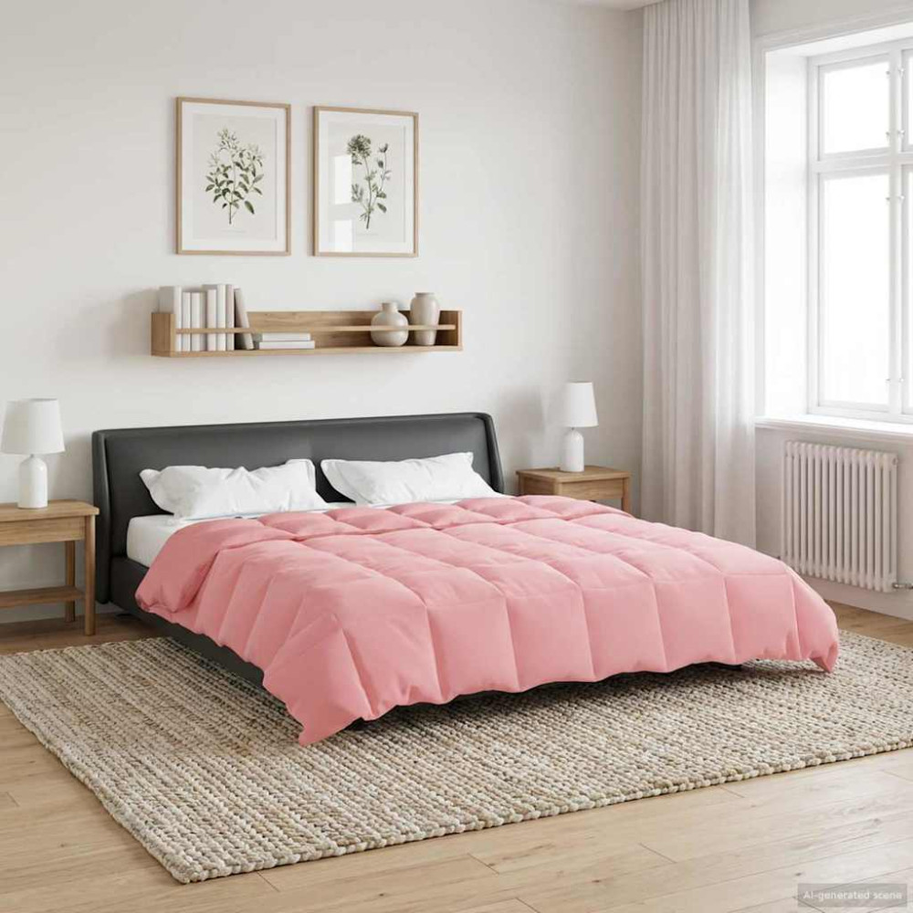 Produktbild för Vinter Täcke Quiltad Rosa 240 x 260 cm Mikrofiber