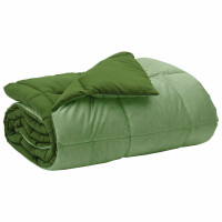 Produktbild för Vinter Täcke Quiltad Grön 200 x 200 cm Mikrofiber