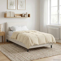 Produktbild för Vinter Täcke Quiltad Kräm 135 x 200 cm Mikrofiber