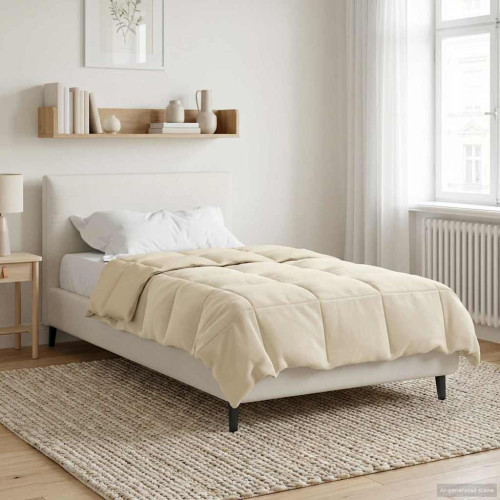 vidaXL Vinter Täcke Quiltad Kräm 140 x 200 cm Mikrofiber