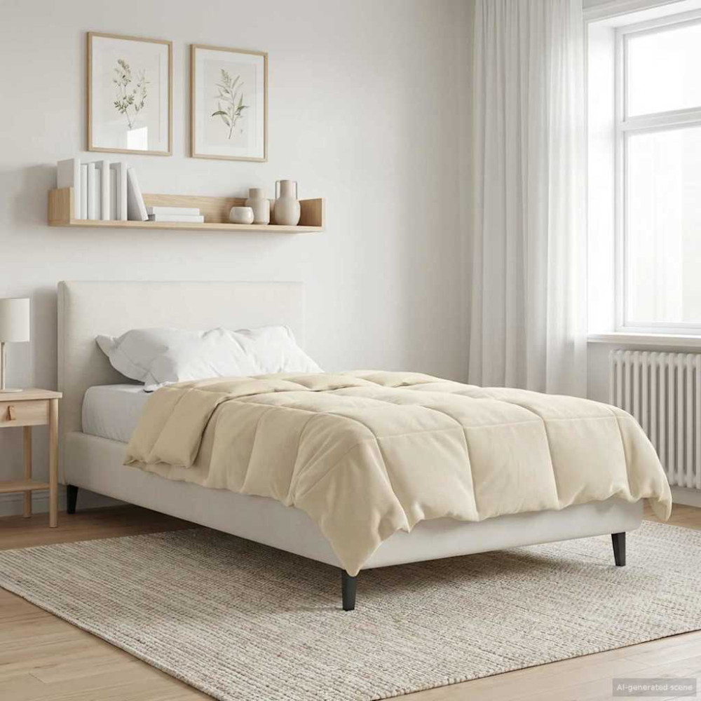 Produktbild för Vinter Täcke Quiltad Kräm 155 x 200 cm Mikrofiber